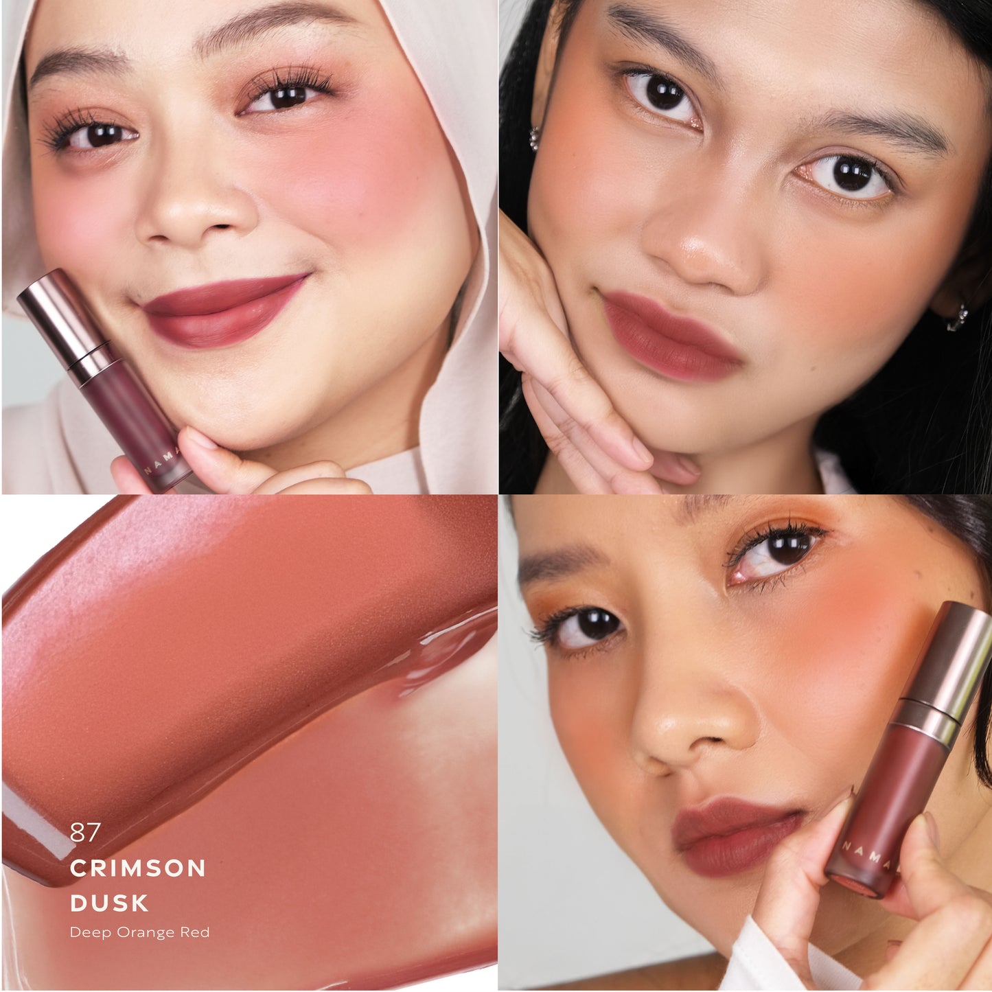 NAMA Beauty Blurring Melt Lip Tint | Liptint Stain Pink Nude Merah Orange Matte Lips Tahan Lama Ori
