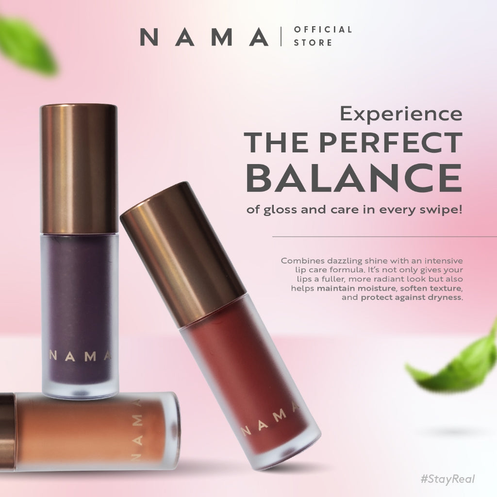 [ NEW LAUNCH NAMA Bundle Chick & Gloss] NAMA Beauty Dewly Plump Lip gloss & Blurring Melt Lip Tint
