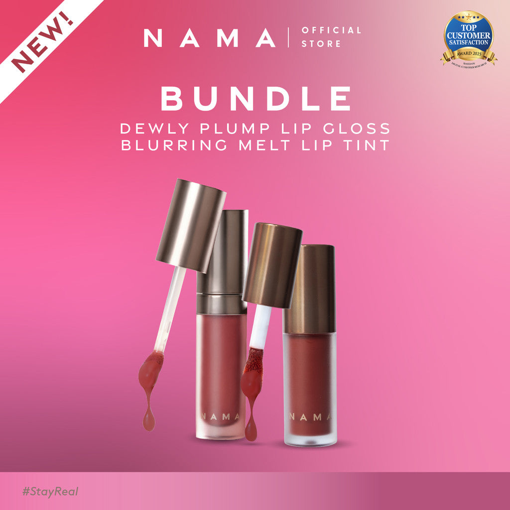 [ NEW LAUNCH NAMA Bundle Chick & Gloss] NAMA Beauty Dewly Plump Lip gloss & Blurring Melt Lip Tint