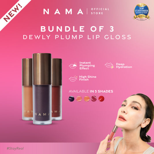 [ NEW LAUNCH BUNDLE 3 PCS ] NAMA Beauty Dewly Plump Lip gloss